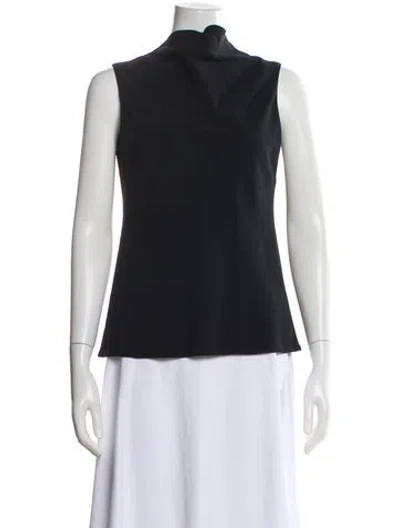 Pre-owned Brandon Maxwell Mock Neck Sleeveless Top In Gray