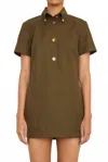 Brandon Maxwell Noelle Mini Dress In Olive In Green