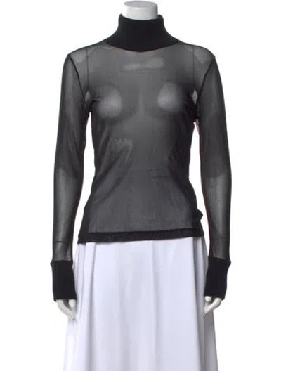 Pre-owned Brandon Maxwell Nylon Turtleneck Top In Grey