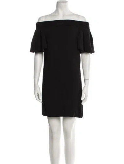 Pre-owned Brandon Maxwell Off-the-shoulder Mini Dress In Black