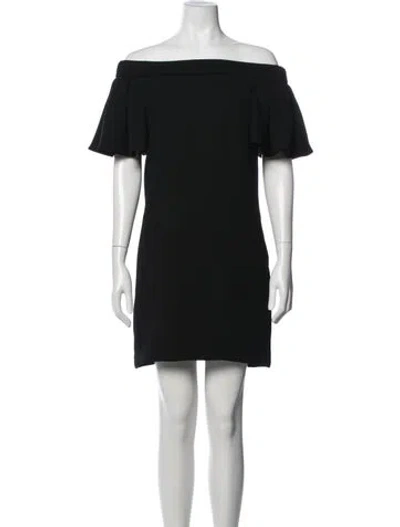 Pre-owned Brandon Maxwell Off-the-shoulder Mini Dress In Black