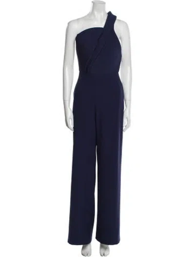 Pre-owned Brandon Maxwell One-shoulder Jumpsuit In Blue