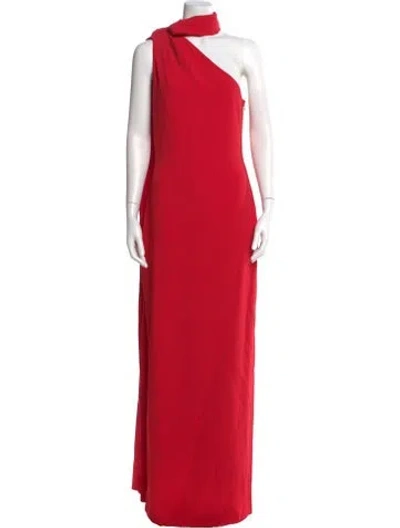 Pre-owned Brandon Maxwell One-shoulder Long Dress In Orange