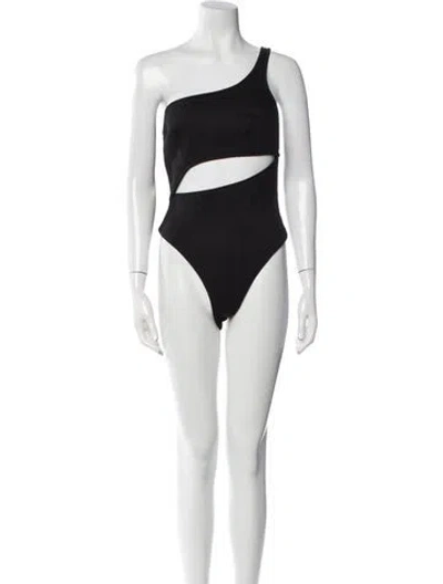 Pre-owned Brandon Maxwell One-shoulder Sleeveless Bodysuit W/ Tags In Black