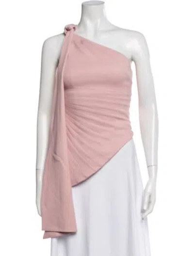 Pre-owned Brandon Maxwell One-shoulder Sleeveless Top In Pink