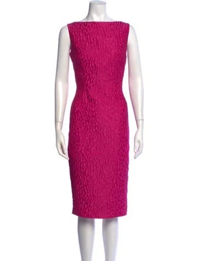 Pre-owned Brandon Maxwell Patterned Knee-length Dress In Pink