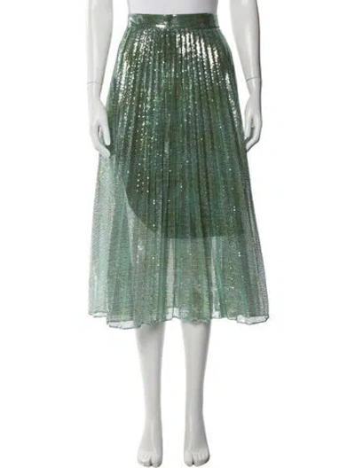Pre-owned Brandon Maxwell Patterned Midi Length Skirt In Green