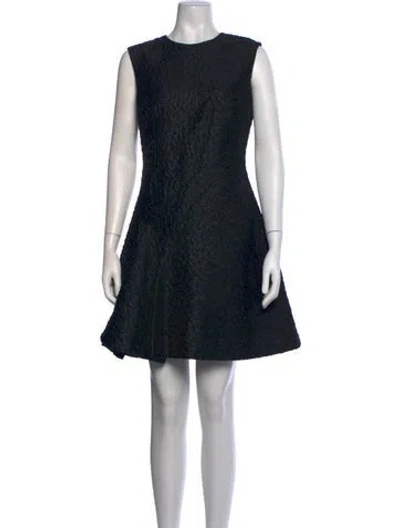 Pre-owned Brandon Maxwell Patterned Mini Dress In Black