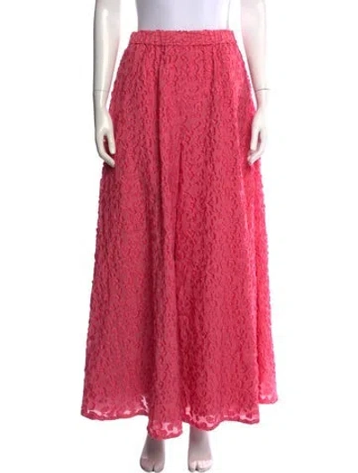 Pre-owned Brandon Maxwell Patterned Wide Leg Pants In Pink