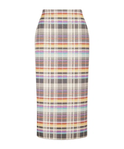 Brandon Maxwell Plaid Long Dress In Multi