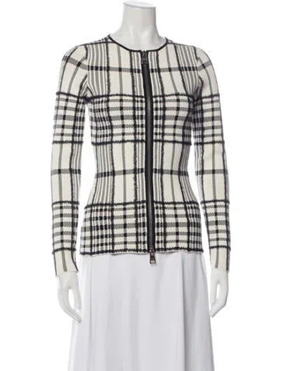 Pre-owned Brandon Maxwell Plaid Print Jacket W/ Tags In Neutrals