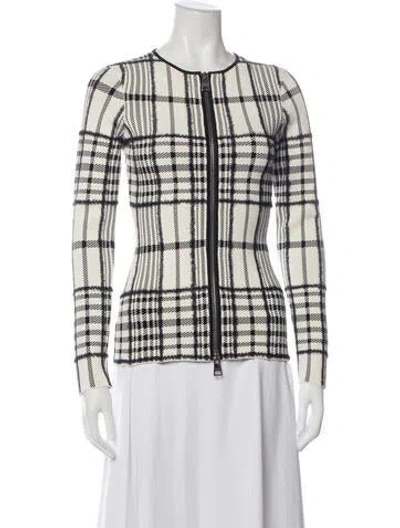 Pre-owned Brandon Maxwell Plaid Print Jacket W/ Tags In Neutrals