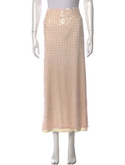 Pre-owned Brandon Maxwell Plaid Print Long Skirt W/ Tags In Neutrals