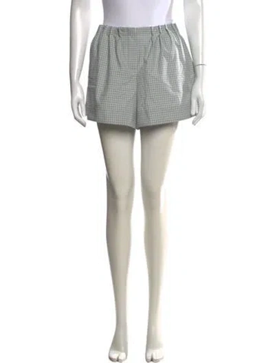 Pre-owned Brandon Maxwell Plaid Print Mini Shorts W/ Tags In Multicolor