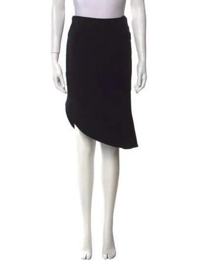 Pre-owned Brandon Maxwell Pleated Accents Knee-length Skirt In Black