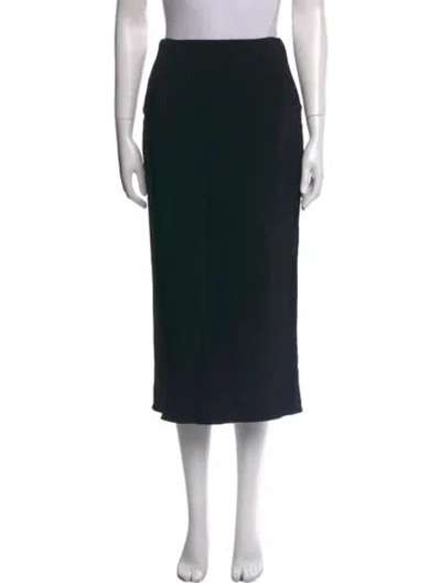 Pre-owned Brandon Maxwell Pleated Accents Midi Length Skirt W/ Tags In Black