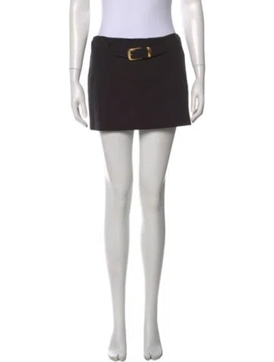 Pre-owned Brandon Maxwell Pleated Accents Mini Skirt In Black