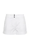 Brandon Maxwell Pleated Turn-up Shorts In White