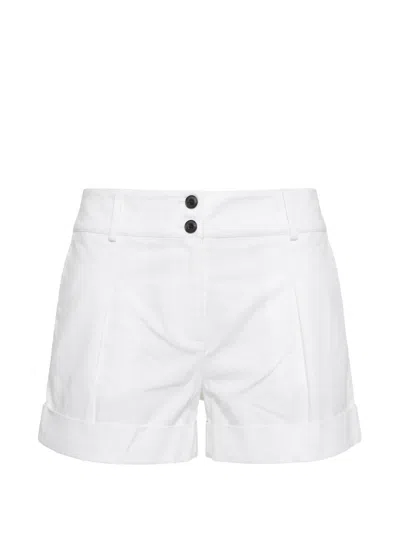 Brandon Maxwell Pleated Turn-up Shorts In White