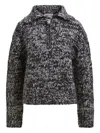 Brandon Maxwell Posie Half Zip Sweater In Multi