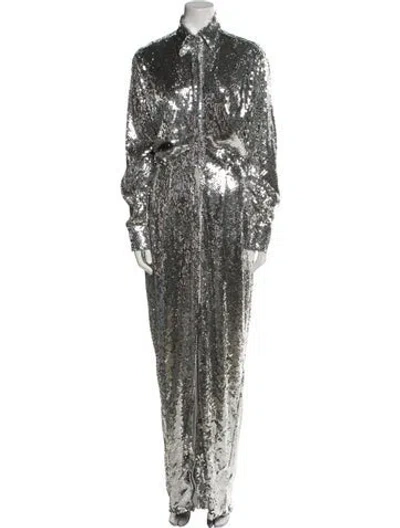 Pre-owned Brandon Maxwell Printed Long Dress In Multi