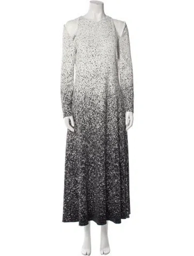 Pre-owned Brandon Maxwell Printed Long Dress In White