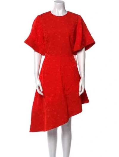 Pre-owned Brandon Maxwell Printed Midi Length Dress W/ Tags In Red