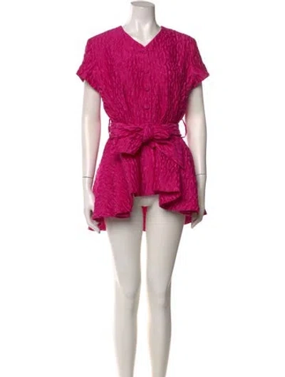Pre-owned Brandon Maxwell Printed Mini Dress In Pink