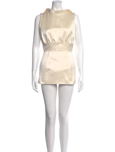 Pre-owned Brandon Maxwell Printed Mini Dress In White