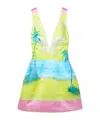 Brandon Maxwell Printed Silk-satin Mini Dress In Multi