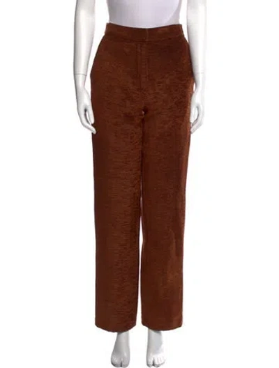 Pre-owned Brandon Maxwell Printed Straight Leg Pants In Orange