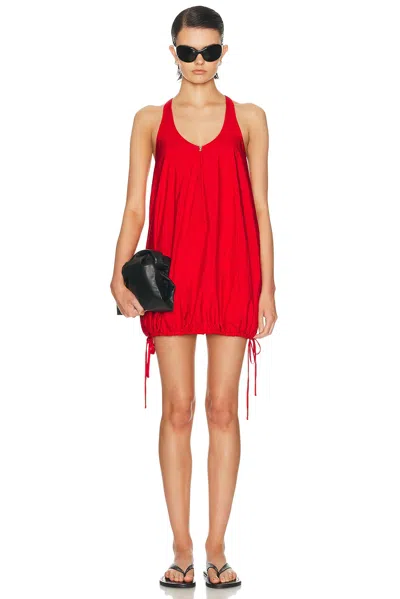 Brandon Maxwell Quinnley Scoop Neck Mini Dress In Red