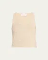 Brandon Maxwell Reese V-neck Cashmere Knit Tank Top In Neutral