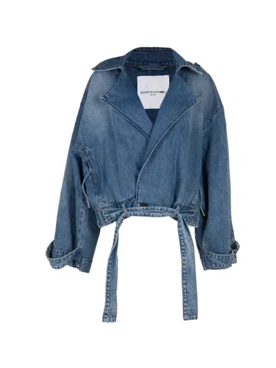 Brandon Maxwell Regan Denim Jacket In Blue
