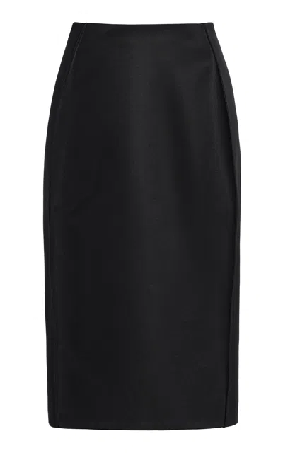 Brandon Maxwell Rone Wool-silk Pencil Skirt In Black