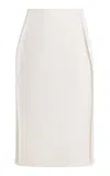 Brandon Maxwell Rone Wool-silk Pencil Skirt In White