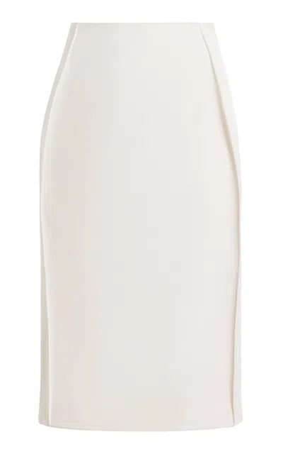 Brandon Maxwell Rone Wool-silk Pencil Skirt In White