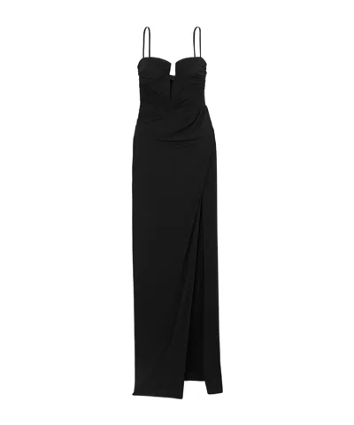 Brandon Maxwell Ruched Jersey Gown In Black