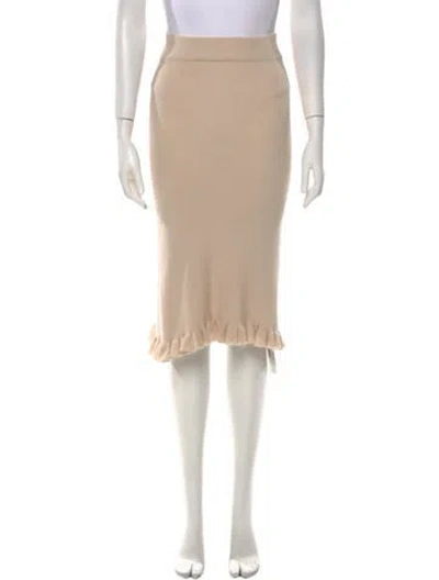Pre-owned Brandon Maxwell Ruffle Embellishment Knee-length Skirt In Neutral