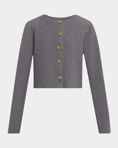 Brandon Maxwell Ryder Wool Knit Crop Jacket In Animal Print