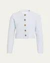 Brandon Maxwell The Ryder Wool Knit Jacket In Blue