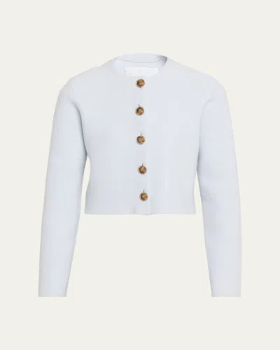 BRANDON MAXWELL RYDER WOOL KNIT CROP JACKET