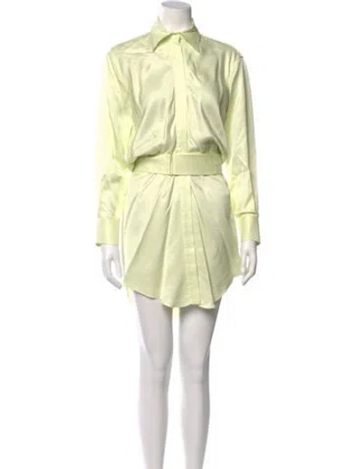 Pre-owned Brandon Maxwell Satin Knee-length Dress In Green