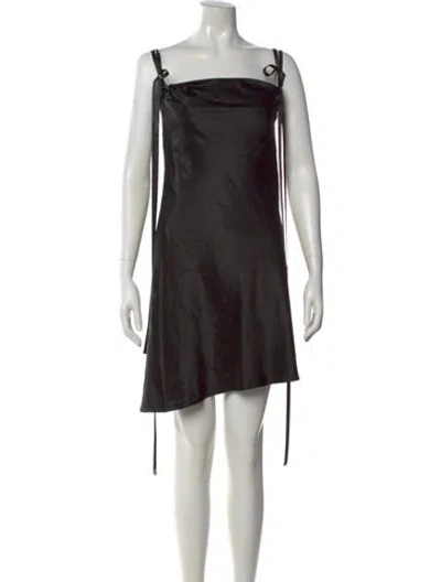 Pre-owned Brandon Maxwell Satin Mini Dress In Black