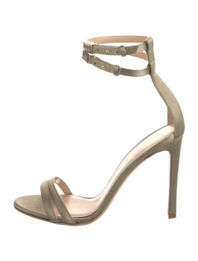 Pre-owned Brandon Maxwell Satin Sandals In Green