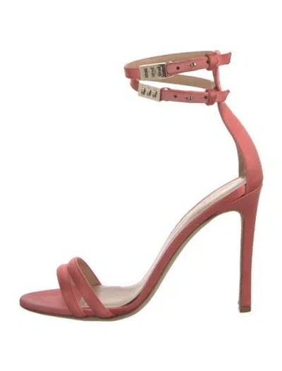 Pre-owned Brandon Maxwell Satin Sandals In Orange