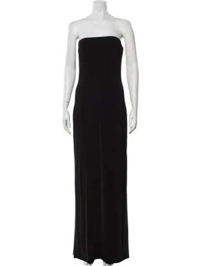 Pre-owned Brandon Maxwell Scoop Neck Long Dress In Black