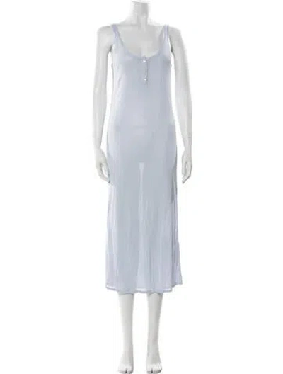 Pre-owned Brandon Maxwell Scoop Neck Long Dress W/ Tags In Blue