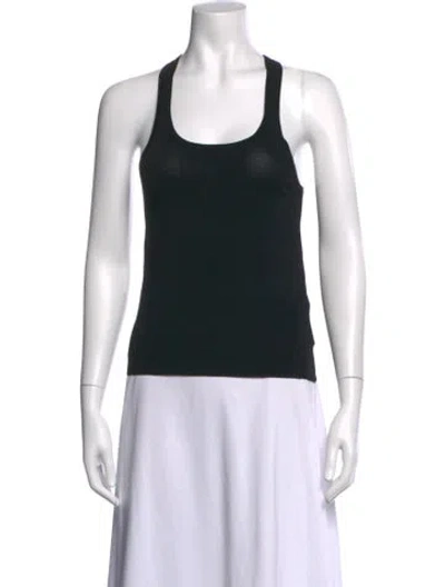 Pre-owned Brandon Maxwell Scoop Neck Sleeveless Top In Black