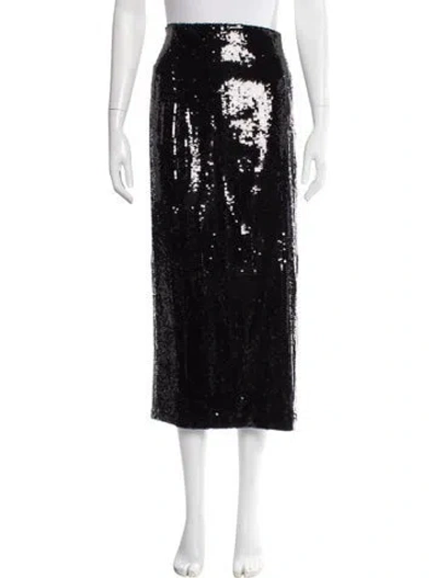 Pre-owned Brandon Maxwell Sequin Embellishments Midi Length Skirt In Black